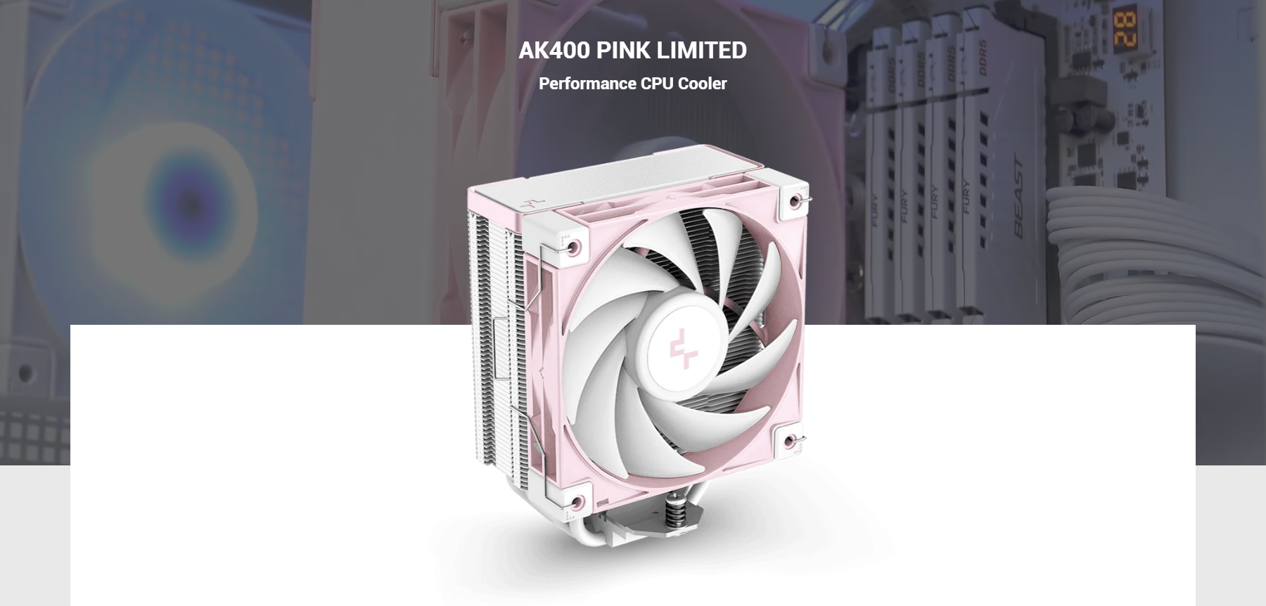A large marketing image providing additional information about the product DeepCool AK400 CPU Cooler - Pink - Additional alt info not provided